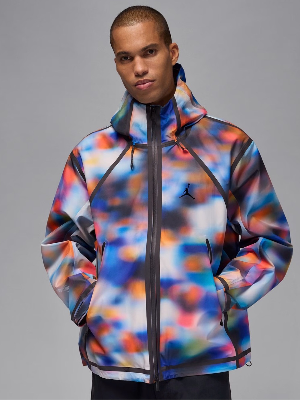 Jordan Men's Multicolor Water-Resistant Hooded Gore-Tex Jacket sz large